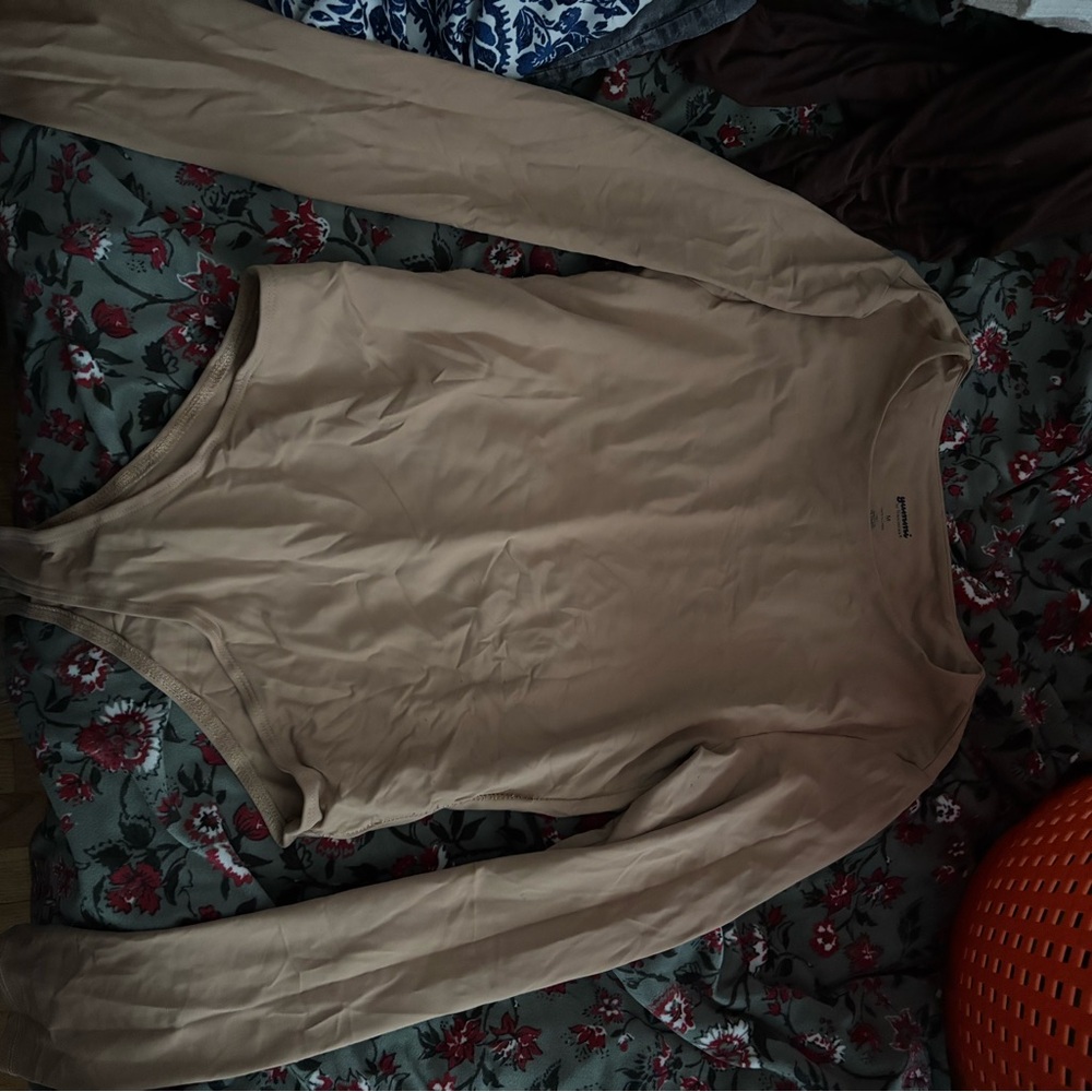Francesca's Collections Beige Long Sleeve Top